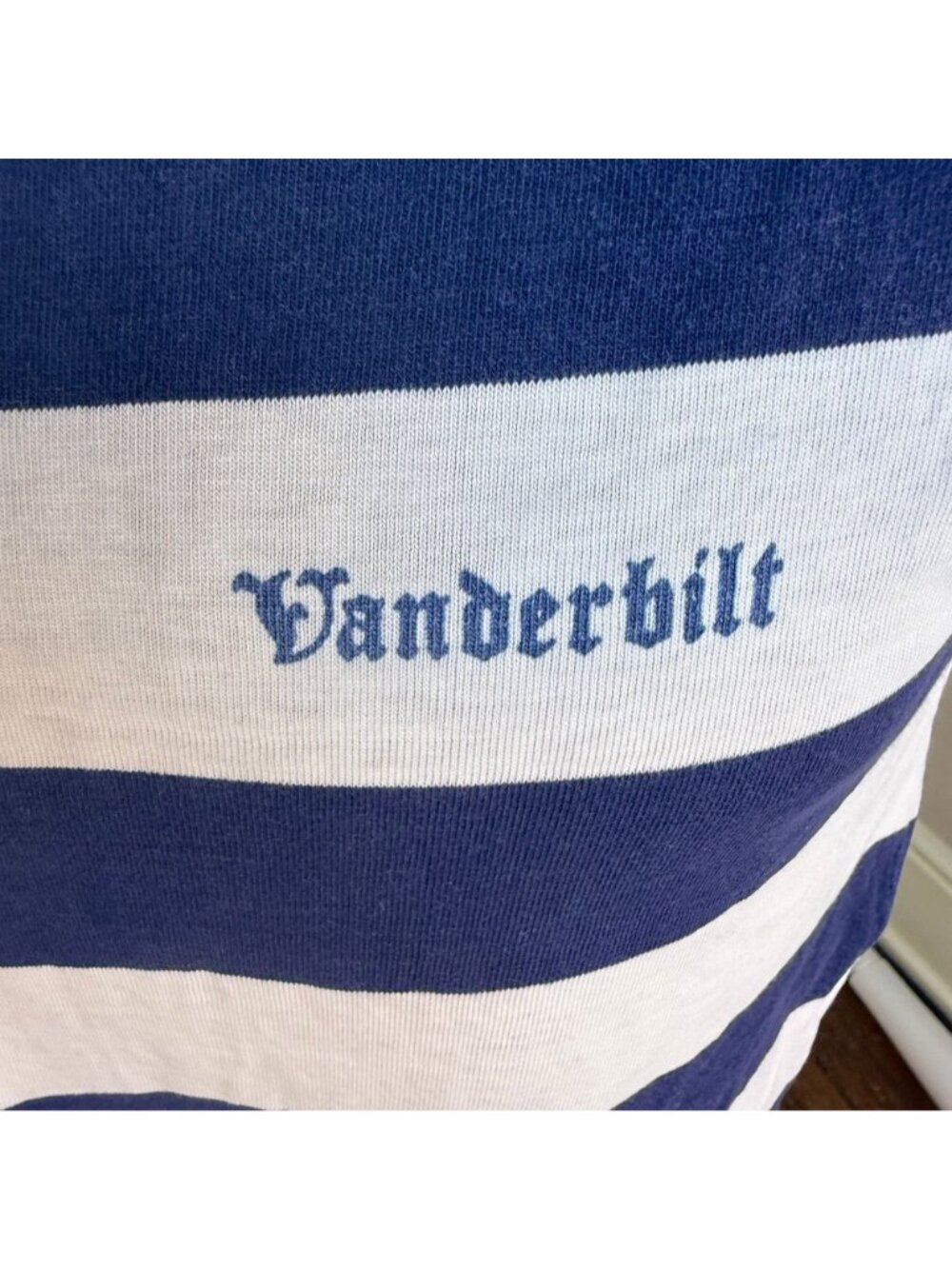 Vintage 1960s Striped Vanderbilt University T-Shirt, Champion Products Size S/M - Picture 2 of 6